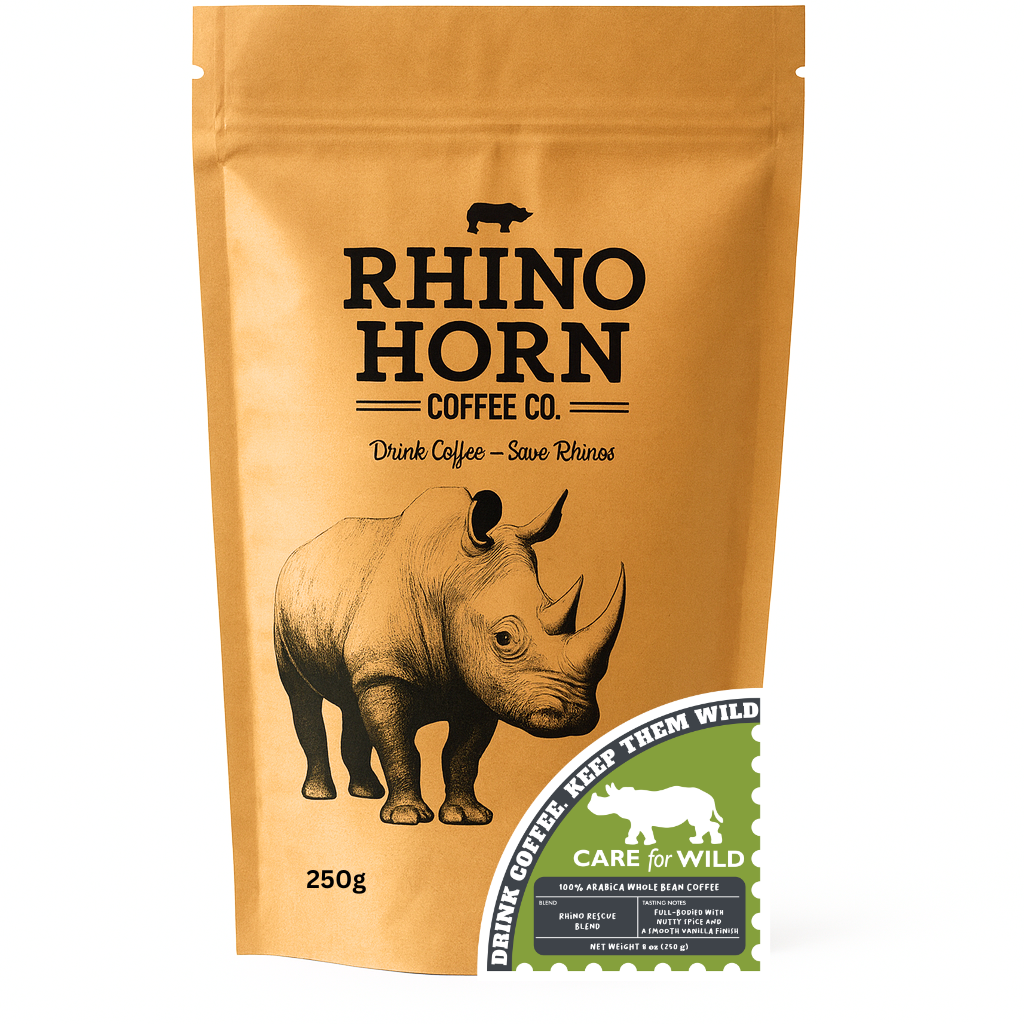 RHINO RESCUE BLEND - CARE FOR WILD X RHINO HORN COFFEE 250G